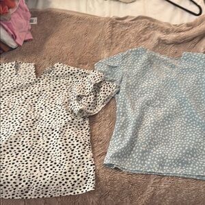 SHEIN Teal and White Blouses